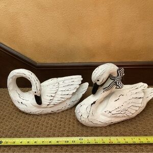 Set of Large  Elegant White Swans for Home Decor, Spring, Bridal, Baby Shower